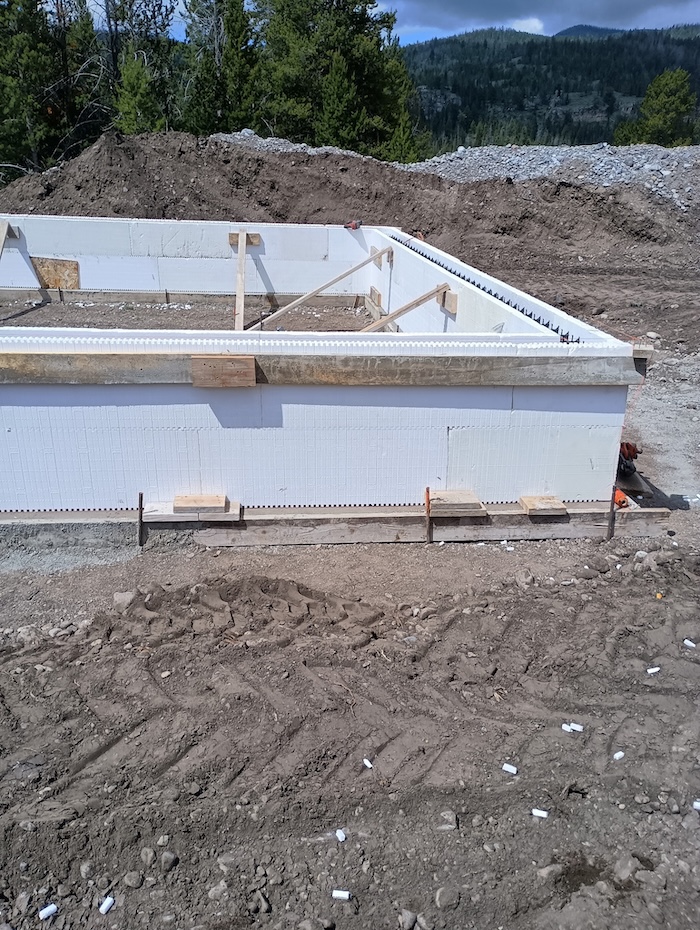 House foundation in Lander, Wyoming